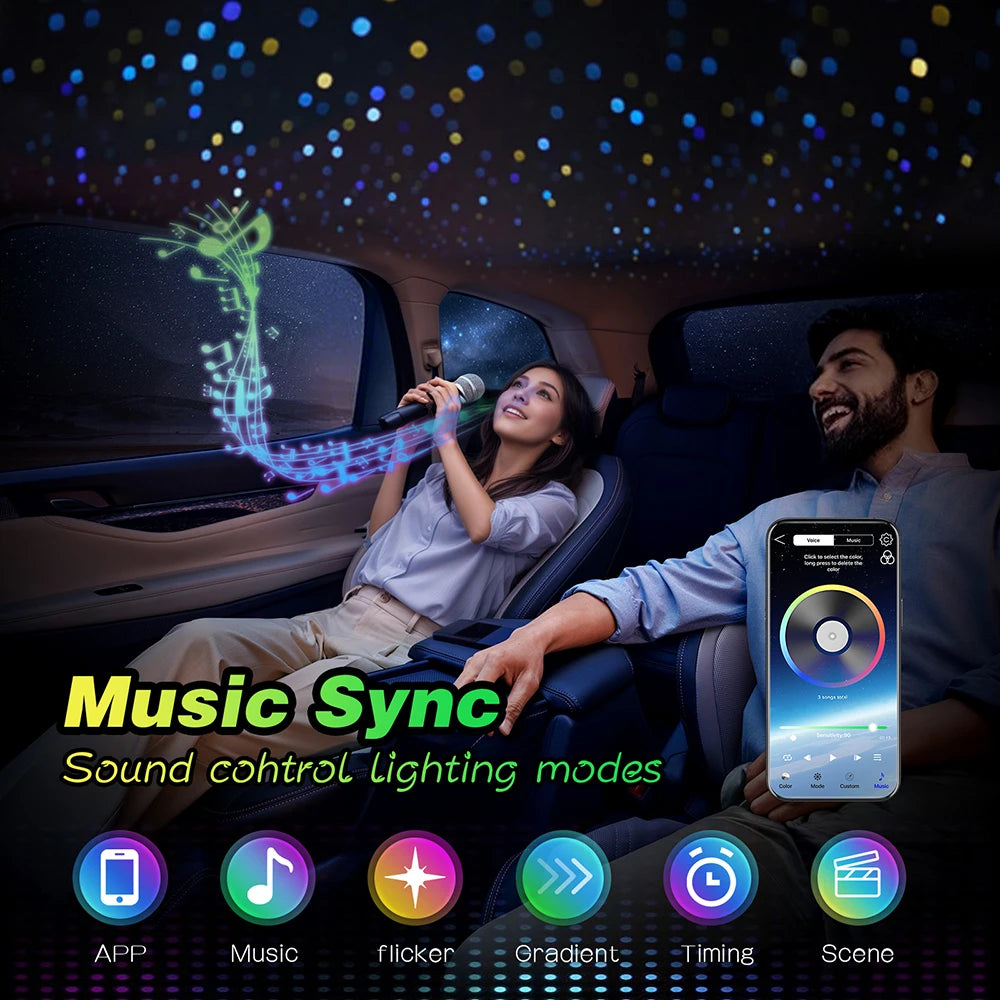 Luz Techo Cielo Estrellado RGBW VASTFIRE | 1/2/4 Cabezas | App Control | Coche y Hogar - Firu Total Sales