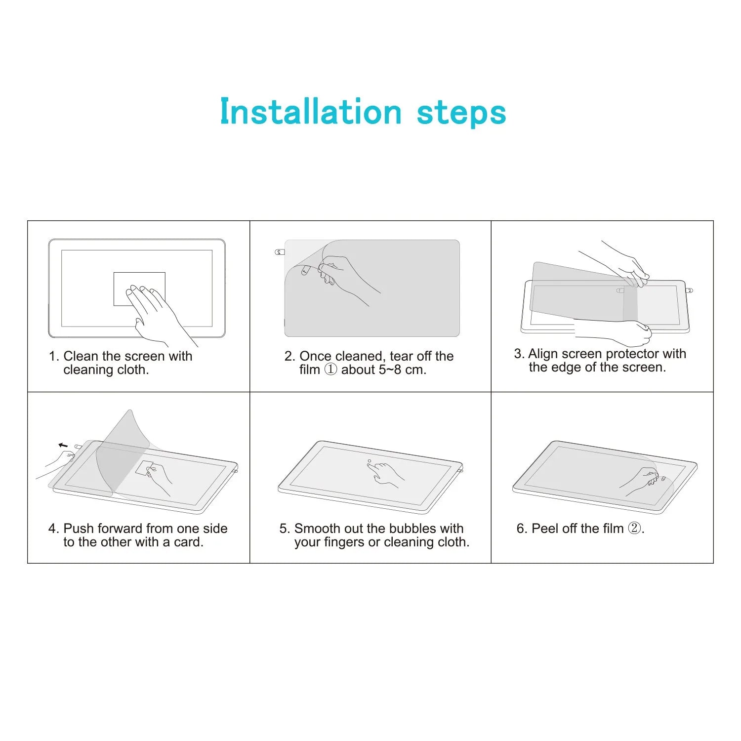 HUION Anti-Glare Film Replacement Display Screen Protector for Kamvas 12/13/16/22/24