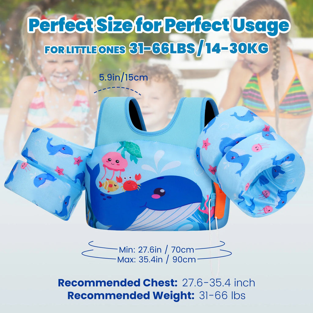 Kids Life Vest Children's Swimming Arm Float Whistle Child Lifejacket Swimsuit Foam Safety Swimming Pool Accessories for kayak