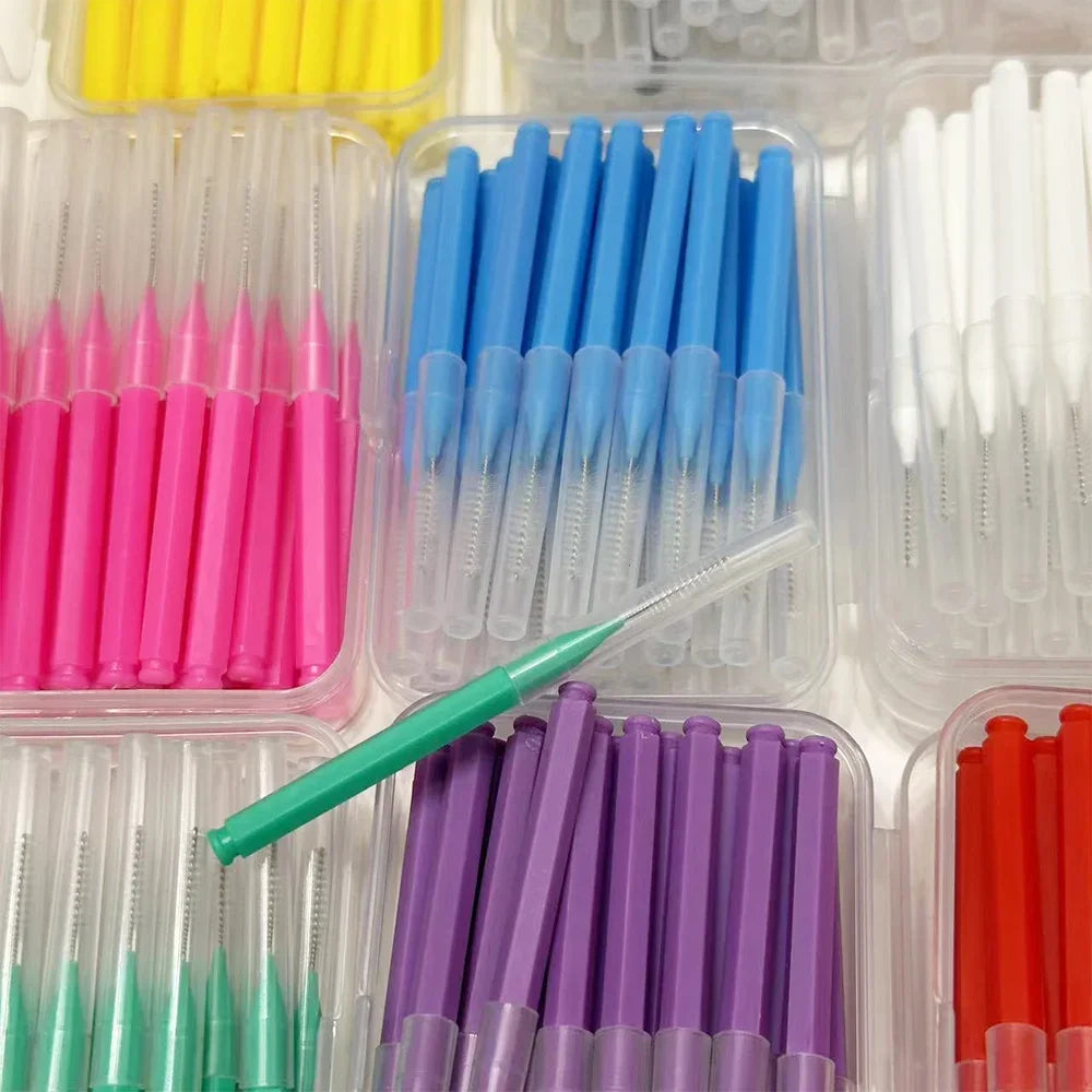 30pcs Interdental Brushes Dental Brush Between Teeth For Dental Orthodontic Clean Between Teeth Cleaning Tools Soft Brushes