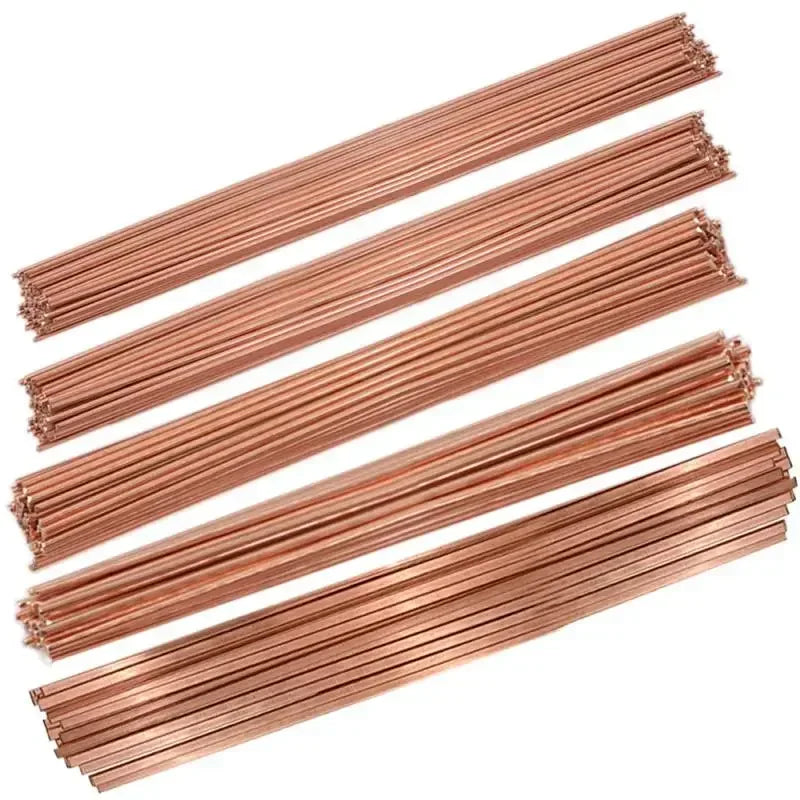 1-3mm Phosphor Coppers Welding Rods Round/Flat Electrode Welding Wire Soldering Rods For Brazing Repair Rod Tool 40/50cm Length
