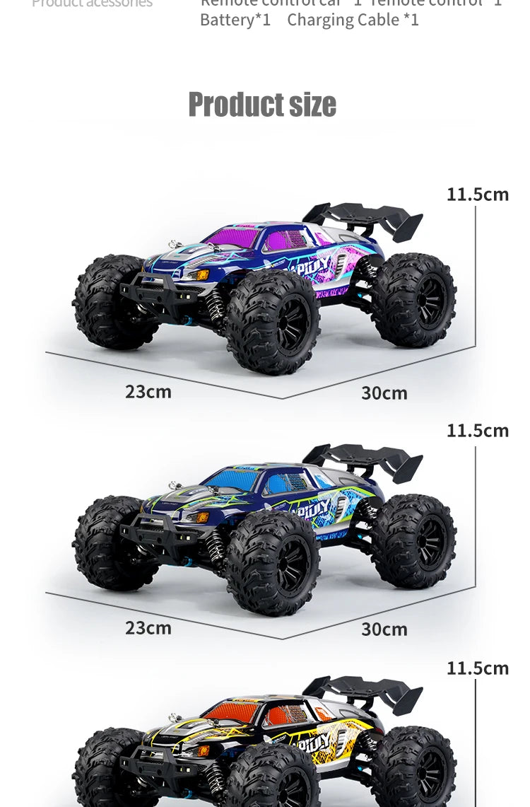 16103 Fast Rc Cars 50km/h 1/16 Off Road 4WD with LED Headlights,2.4G Waterproof Remote Control Monster Truck for Adults and Kids