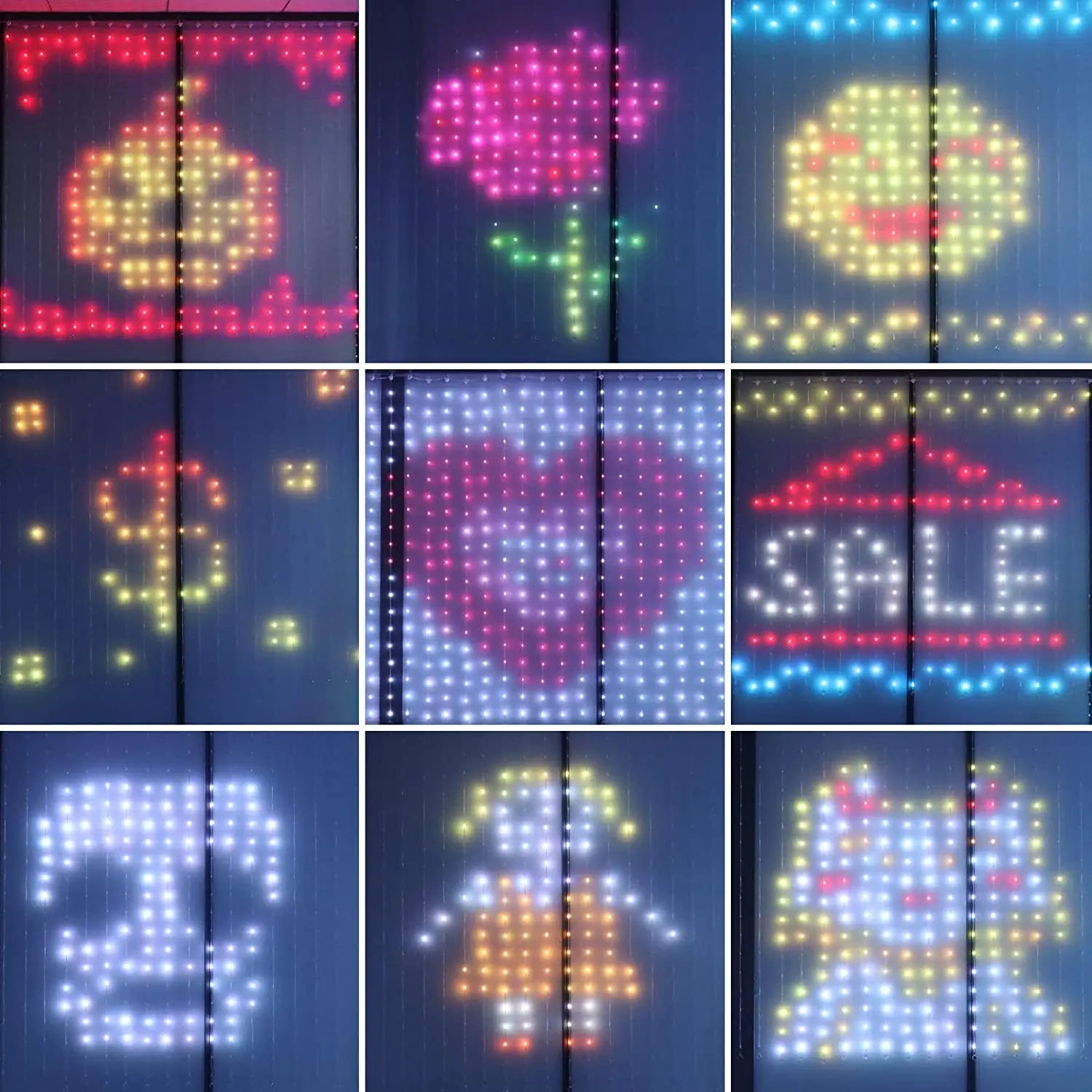 Smart Curtain Lights, 9.8 X 9.8Ft LED Curtain Lights, 400LEDs RGB Color Changing APP Programmable DIY Music-Sync String Lights F - Firu Total Sales