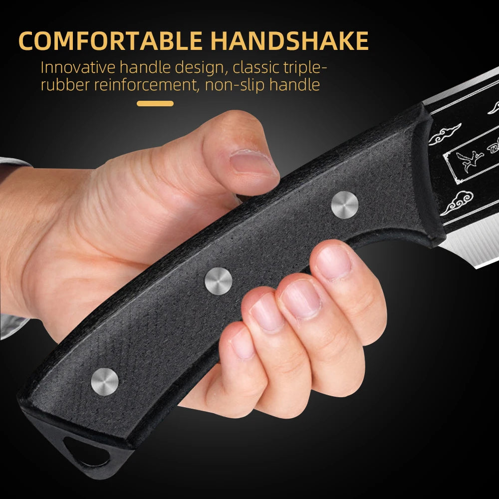 Handmade Meat Cleaver Heavy Duty Kitchen Knife Stainless Steel Butcher Slicing Boning Knife Forged Chopping Knife for Meat Fish