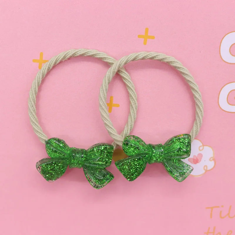2Pcs/Set Halloween Gift Resin Strawberry Hair Accessories Colorful Hair Ties Children's Rubber Bands Kid Headband Scrunchies