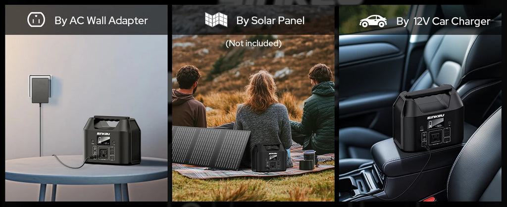 SinKeu E150 Estación Eléctrica Portátil 150W | 122.8Wh LiFePO4 | Solar | AC 110V | Linterna LED | Camping y RV