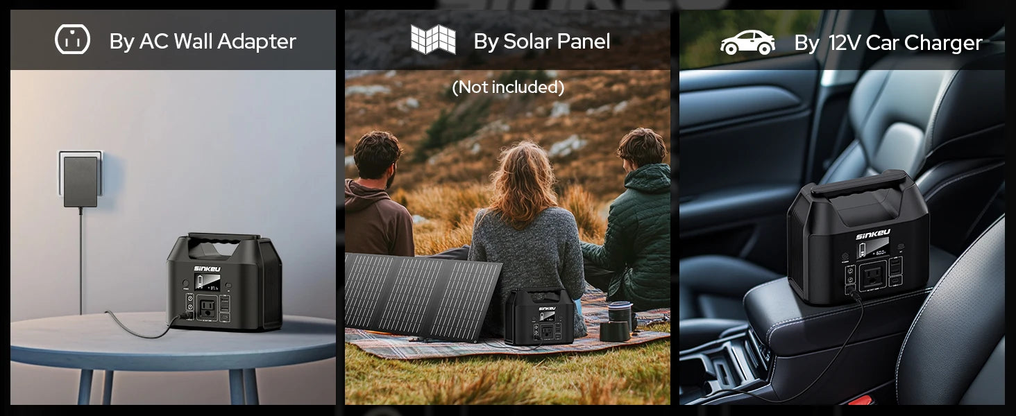 SinKeu E150 Estación Eléctrica Portátil 150W | 122.8Wh LiFePO4 | Solar | AC 110V | Linterna LED | Camping y RV