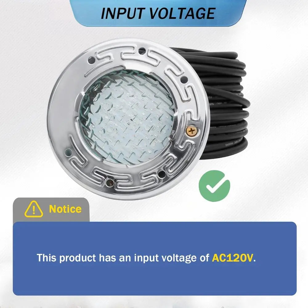 6 Inch LED Spa Lights or Inground Pool, 100T AC120V 6 Inch White Pool Lights, Underwater Swimming Pool Spa Light or Pools and Sp
