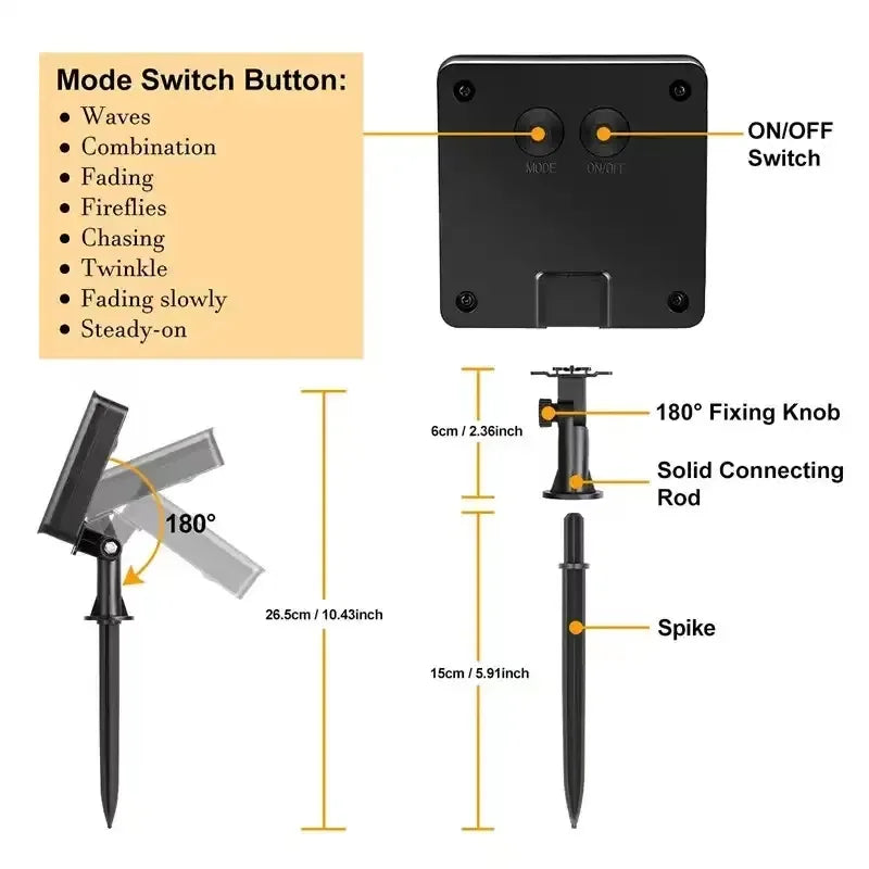 Luces Solares Tubo Cuerda Exterior IP65 WPOSTAR | 7m-32m | Navidad y Jardín - Firu Total Sales
