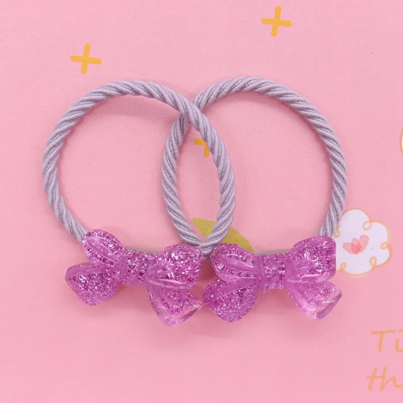 2Pcs/Set Halloween Gift Resin Strawberry Hair Accessories Colorful Hair Ties Children's Rubber Bands Kid Headband Scrunchies