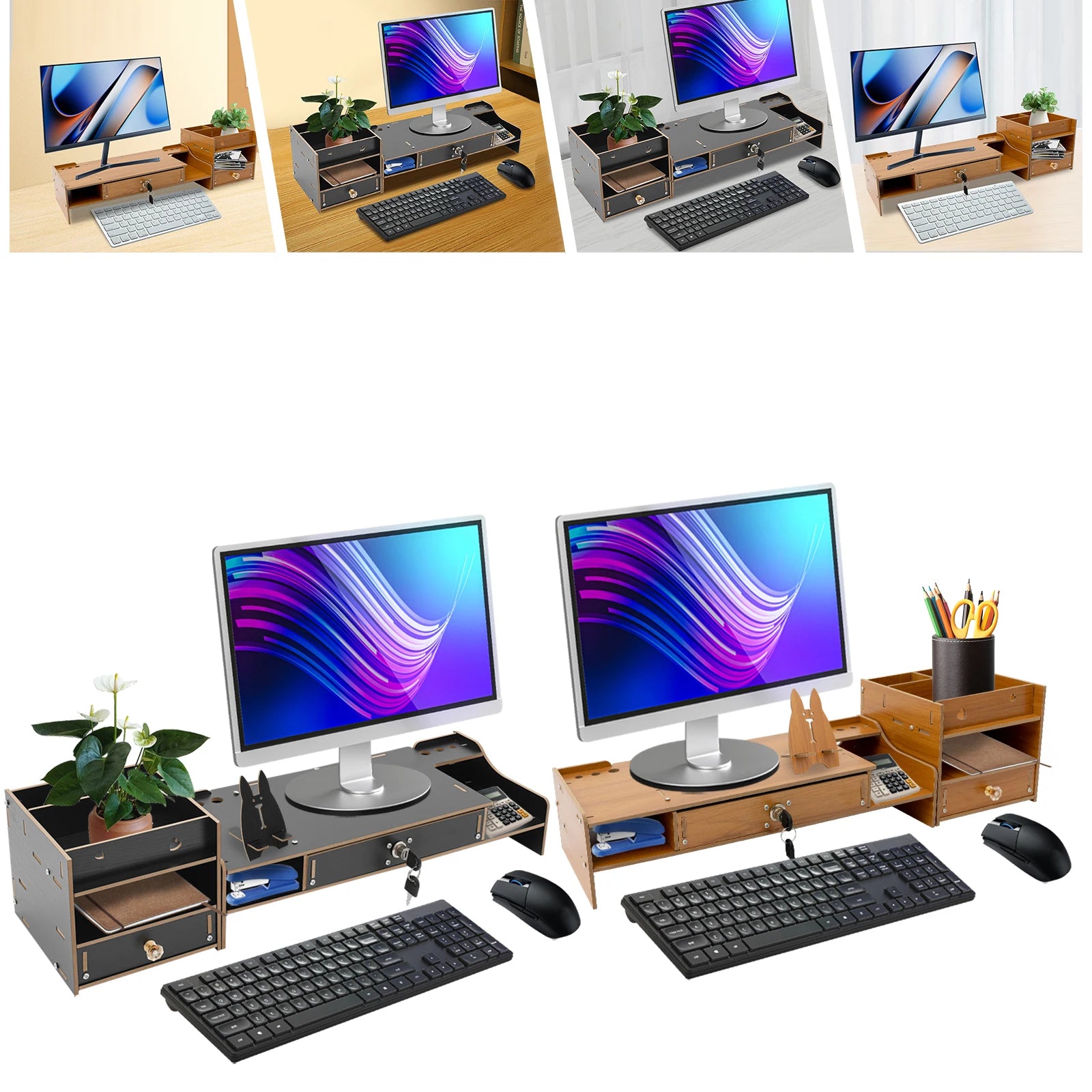 Modern Desktop Monitor Stand Monitor Riser Computer Monitor Booster Stand 17.5*20*16cm For Office And Study
