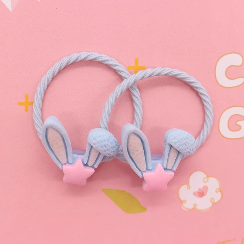2Pcs/Set Halloween Gift Resin Strawberry Hair Accessories Colorful Hair Ties Children's Rubber Bands Kid Headband Scrunchies