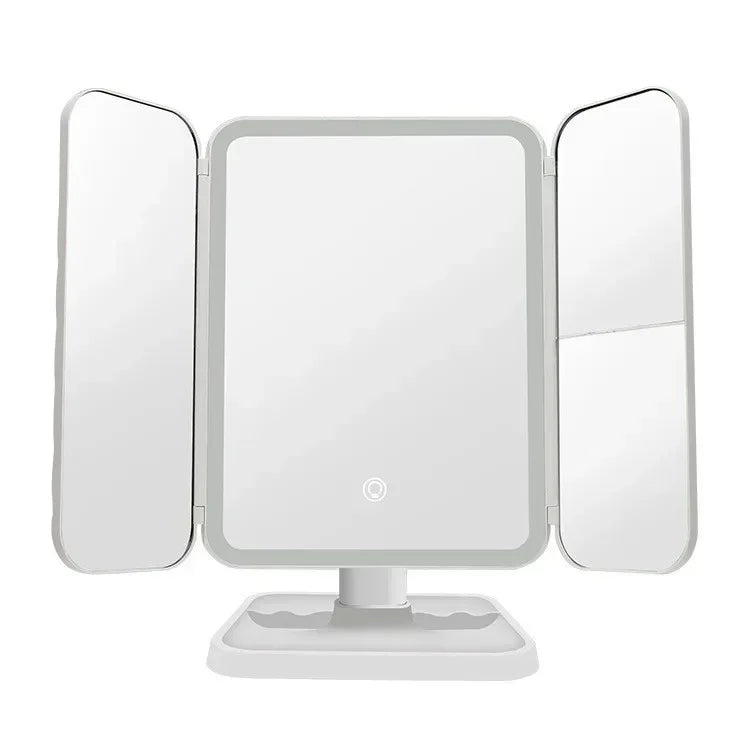 Espejo Maquillaje Plegable 3 Paneles con Luces LED | Luz de Relleno Inteligente | Tocador y Dormitorio - Firu Total Sales