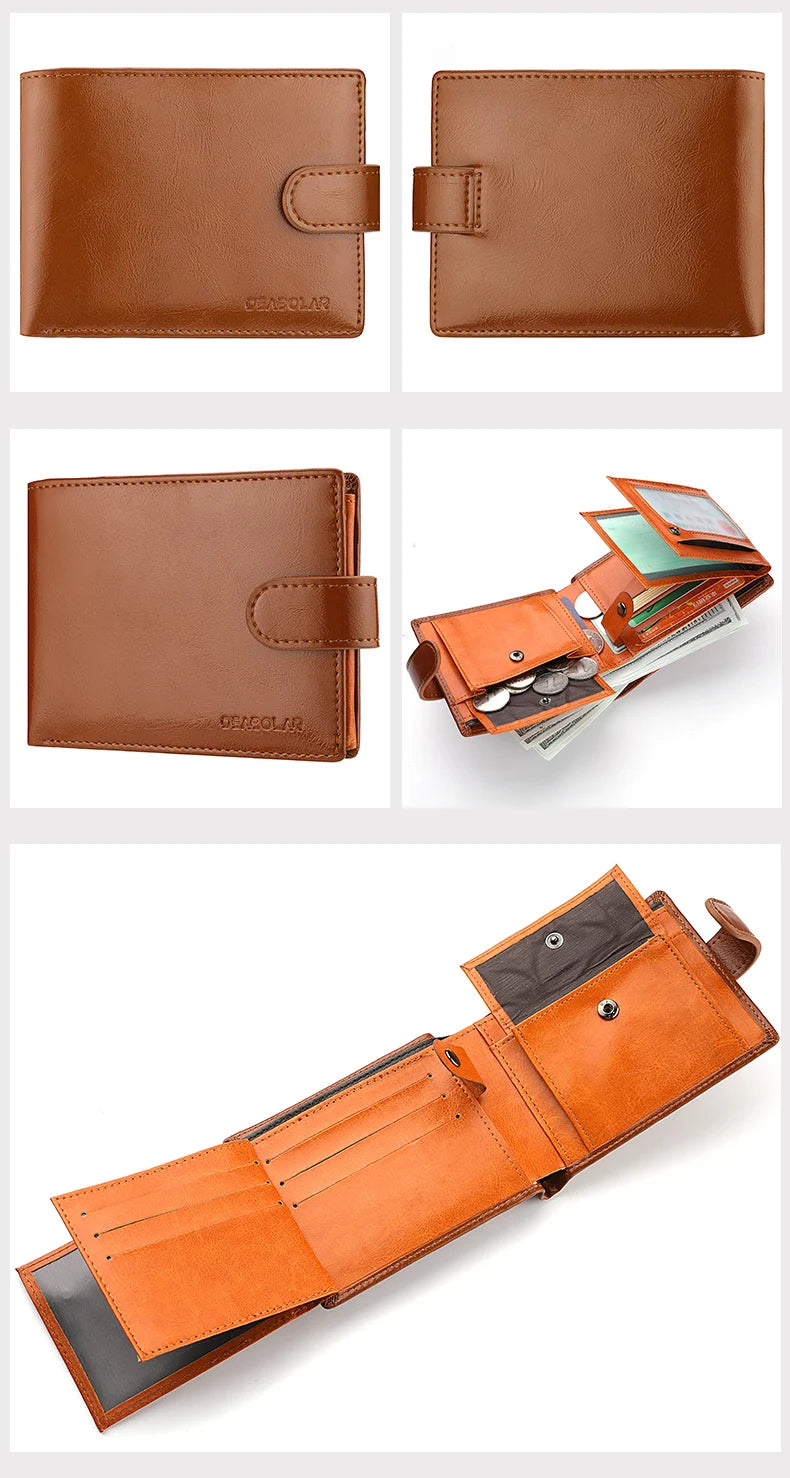 Men's Wallet Large Capacity Multi-Function Short Wallet Multi-slot Zipper Coin ID Credit Card Holder Men's Wallet