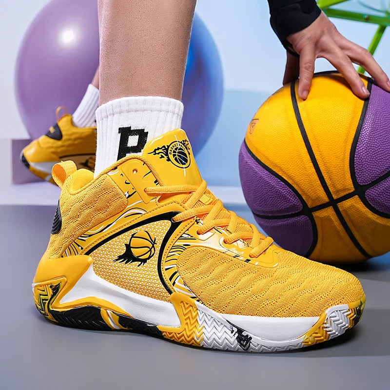 Men's Lightweight Basketball Shoes – Breathable, Anti-Slip, High-Top