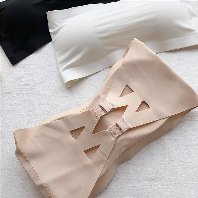Ice Silk Seamless Strapless Bra | Wireless Soft Crop Tube Top | Women S-XXL