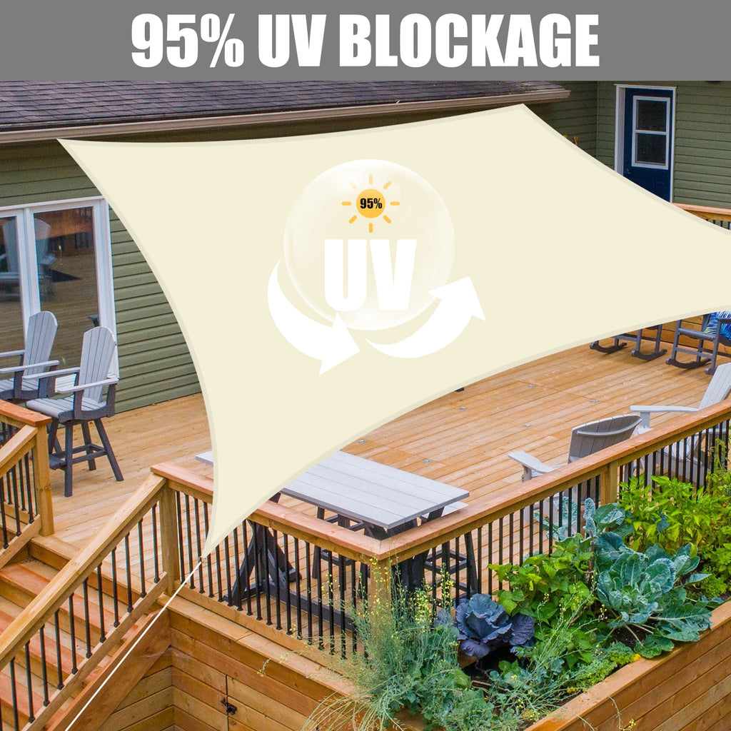 2x3/3x4/4x5/5x6M Sun Shade Sail Waterproof Outdoor Square Rectangle Garden Patio UV Block Party Canopy Pool Camp Awning Shelter