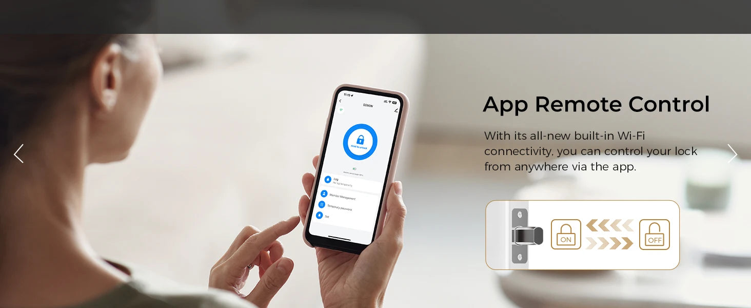 Arpha D280W WIFI Keyless Entry Door Lock 5-in-1 Smart Fingerprint Deadbolt w/ Keypad Electronic Deadbolt Auto-Lock One Touch Loc
