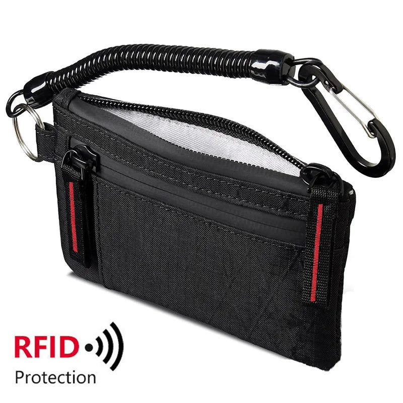 Zipper Rfid Wallet Mini Coin Purse Women Men's Nylon Short Wallet Retro Key Card Holder Small Money Bag Trend Youth Mini Handbag