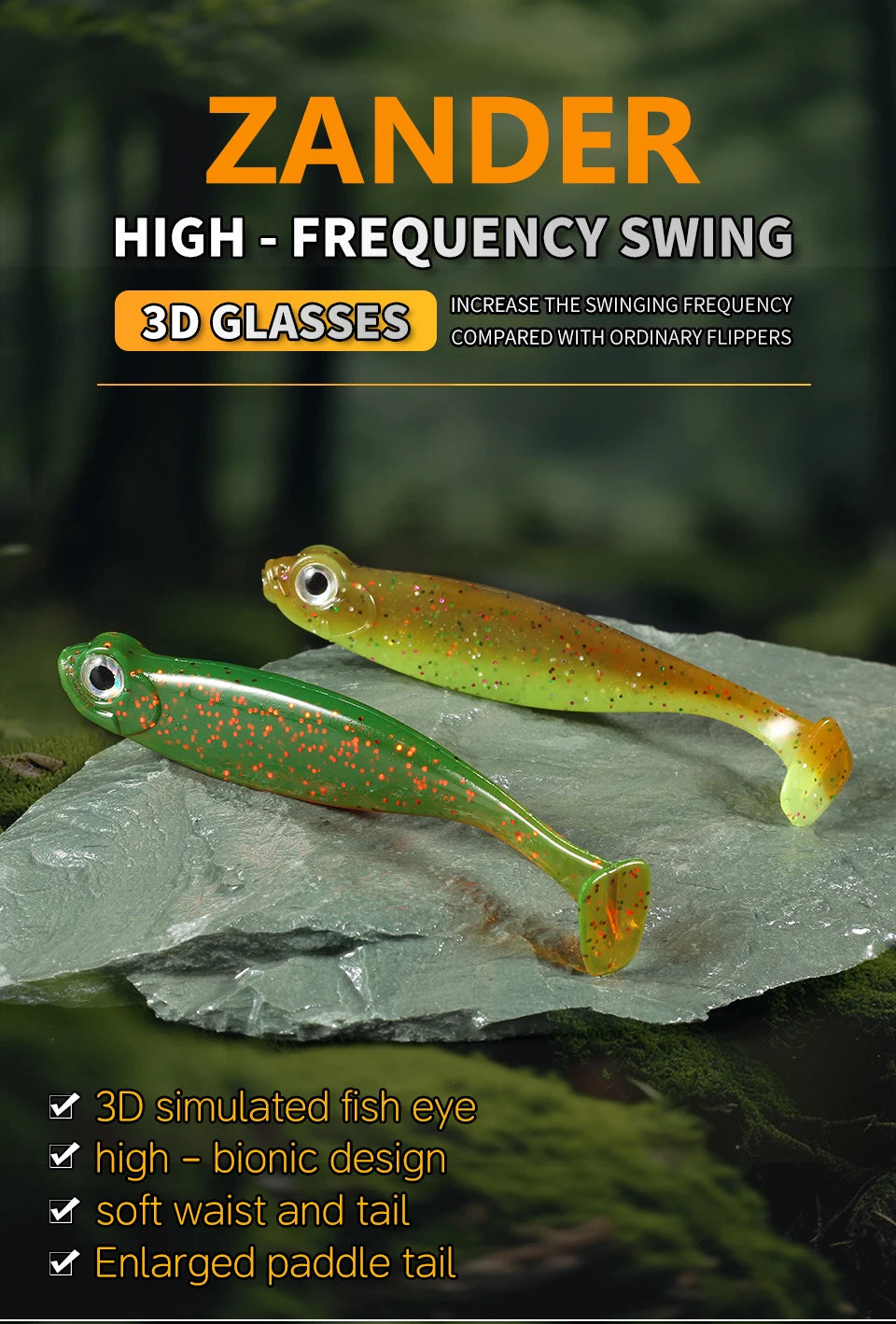Supercontinent Shad Cola-T Silicona | 5cm/7cm | Swimbait Wobbler | Pesca Mar, Lago y Río - Firu Total Sales