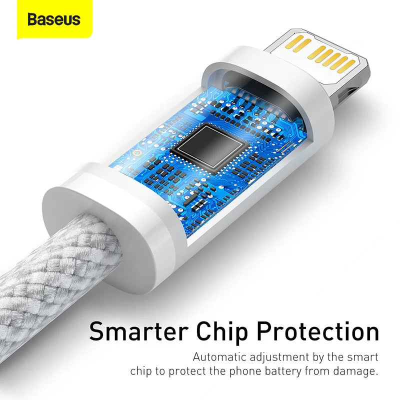 Baseus Cable USB-C 20W PD 3A | Trenzado | 0.5m/1m/2m | iPhone 14/13/12/11 Pro Max, iPad y MacBook