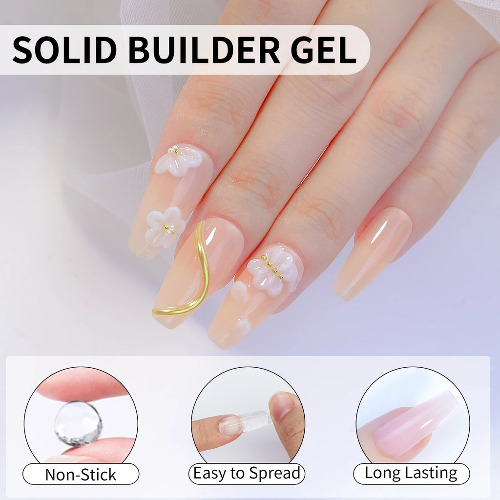 Set 7pcs Gel Extensión de Uñas UV 15ml | Escultura 3D | Moldeado Rápido 💅 - Firu Total Sales