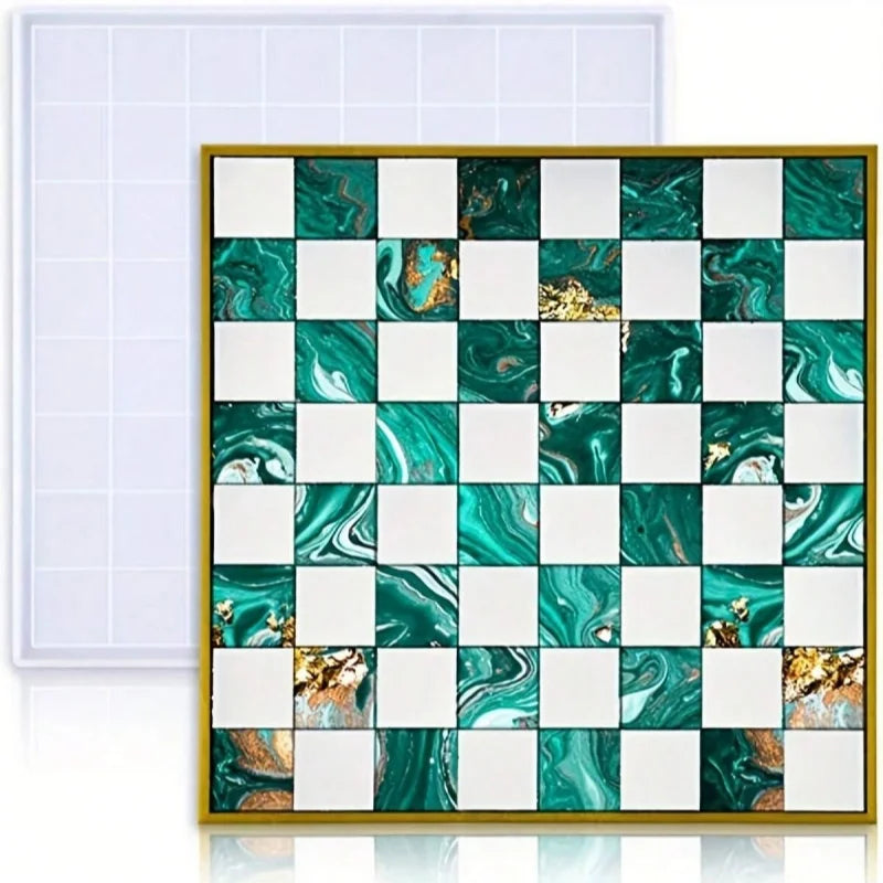 Molde de Silicona 3D para Tablero de Ajedrez en Resina | DIY Joyería y Decoración ♟️