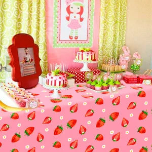 75Pcs Strawberry Birthday Party Plates Napkins Forks Supplies Summer Fruit Tableware Set Strawberry Theme Decoration for Girls