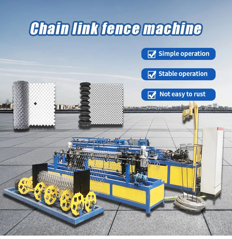 Corrosion-Resistant Chain Link Fence Weaving Machine  Full Automatic Double Chain Link Fence Machine Wire Mesh Knitting Machine