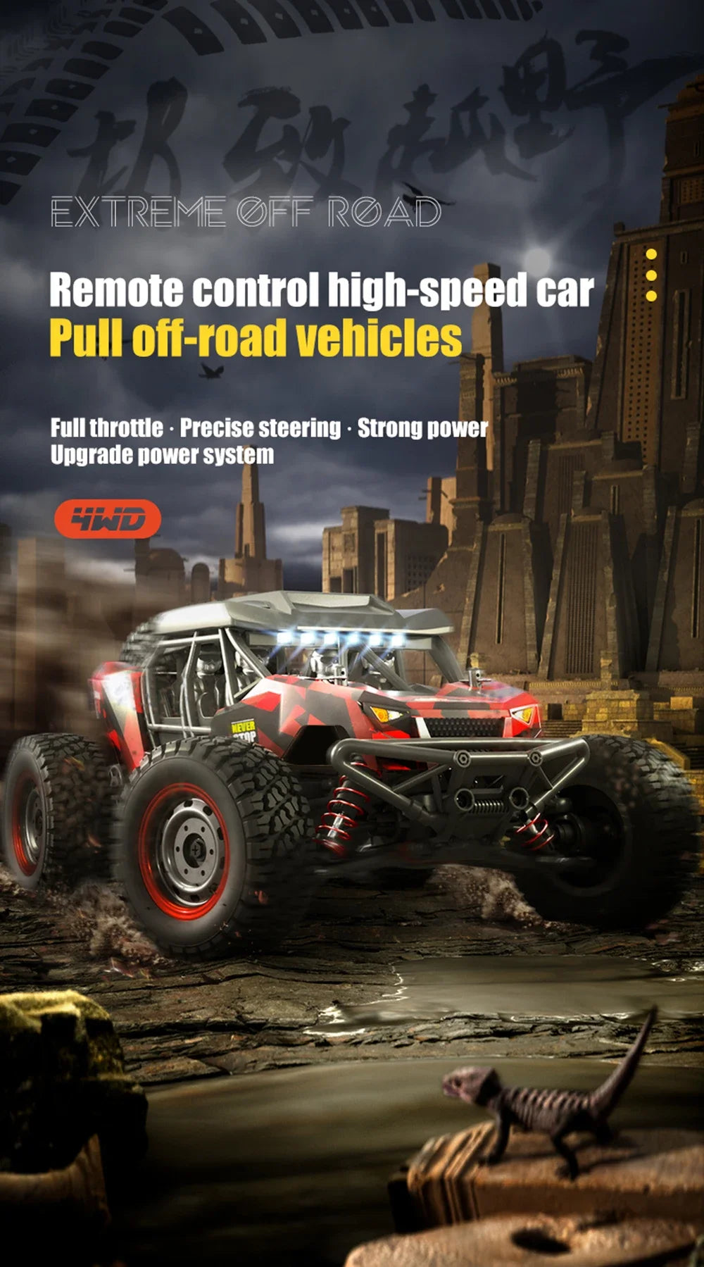 16106 1:16 50KM/H 4WD RC Car With LED Remote Control Off-road Cars High Speed Drift Monster Truck for Kids vs Wltoys 144001 Toys