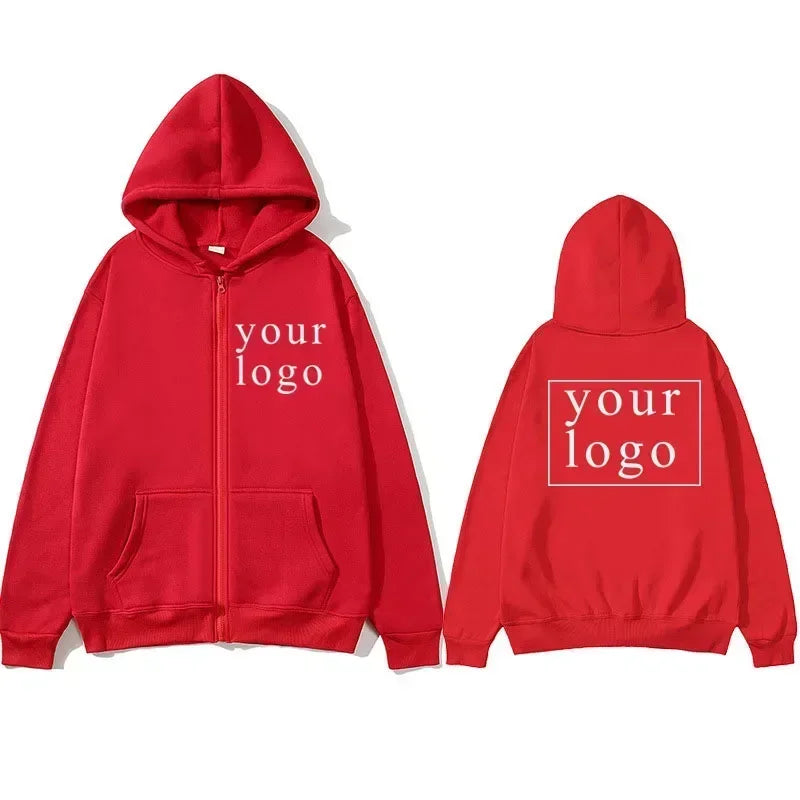 Hoodie Cardigan con Cremallera DIY 2025 | Logo Personalizado | Hombre y Mujer 👕