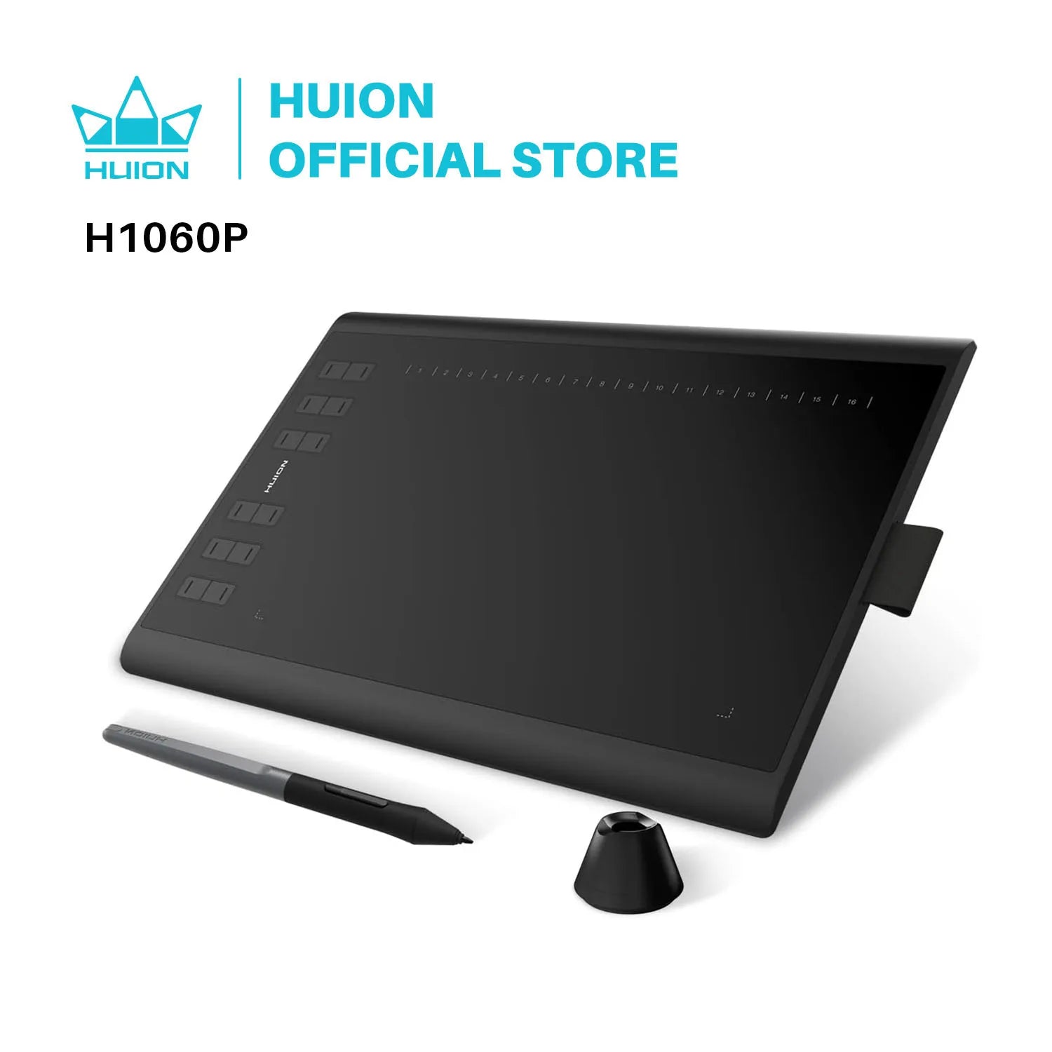Tableta Gráfica HUION Inspiroy H1060P | 8192 Niveles Presión | Lápiz Sin Batería | 12 Teclas Personalizadas - Firu Total Sales