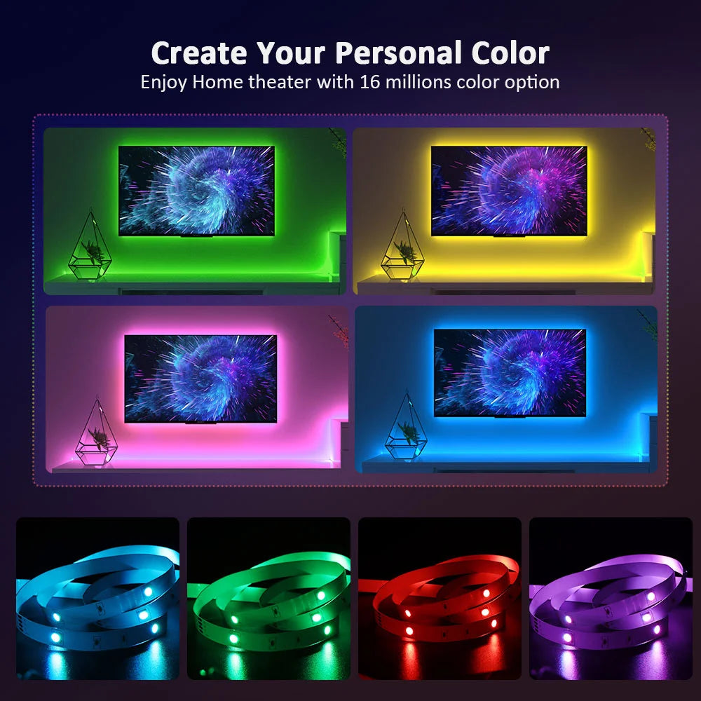 Tira LED RGB 5050 Vogliovoi WiFi | Bluetooth | Adhesiva | Tuya/Smart Life | Alexa y Google | Dormitorio - Firu Total Sales