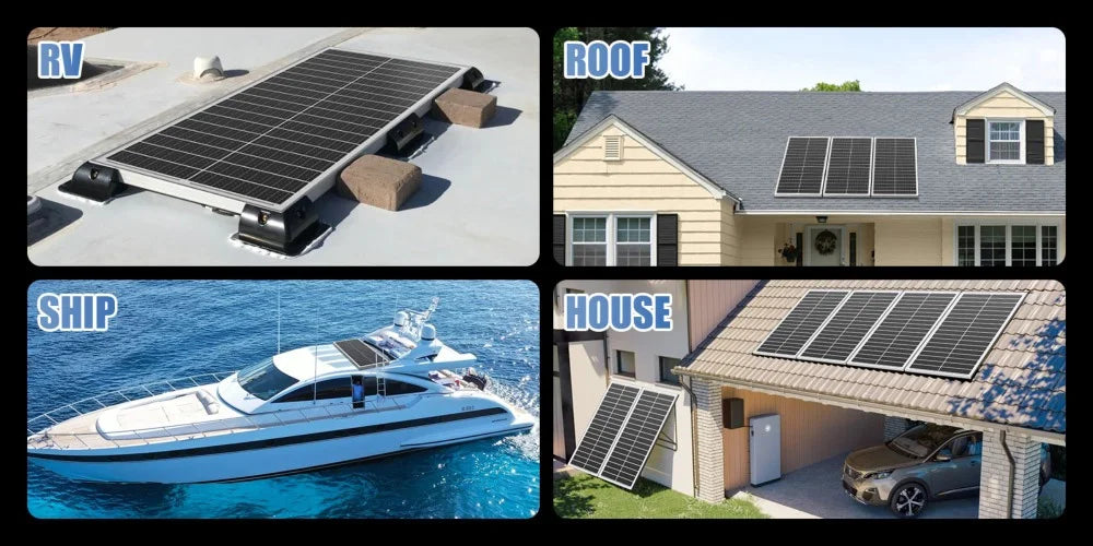 RVPOZWER 12.8V 100W Rigid Solar Panel 18BB N-Type Solar Cells Monocrystalline Silicon Waterproof Solar Panel Home/RV