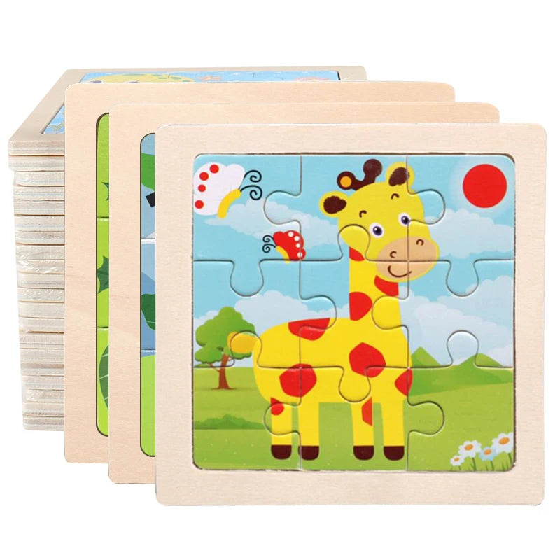 Wooden Animal Jigsaw Puzzle for Kids – Montessori Game