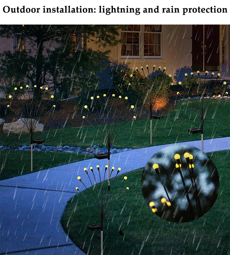 Solar Firefly Garden Light 10 LED | Waterproof Landscape Decoration | Outdoor Gardening