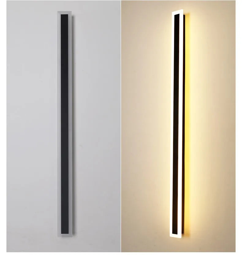 Modern Waterproof outdoor Long Strip LED wall lamps IP65 Aluminum Wall Light Garden porch Sconce Lights 110V 220V wall washer