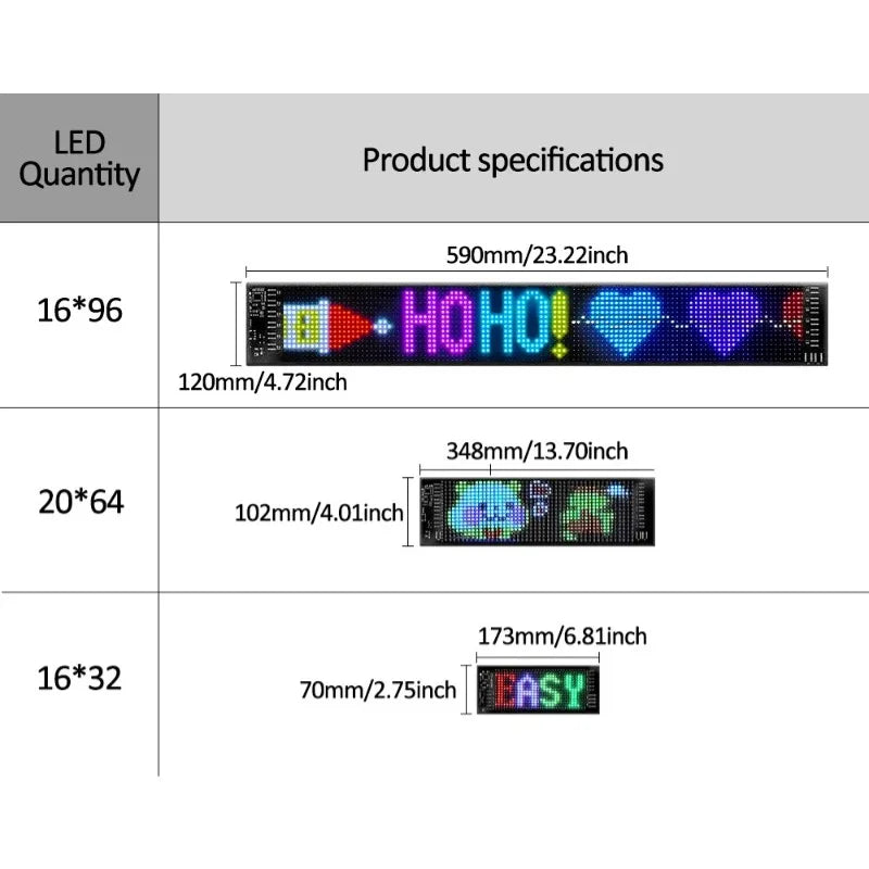 MIMIRGB Pantalla LED Flexible Programable | Devil Eyes | Letrero Desplazable | Tienda y Auto