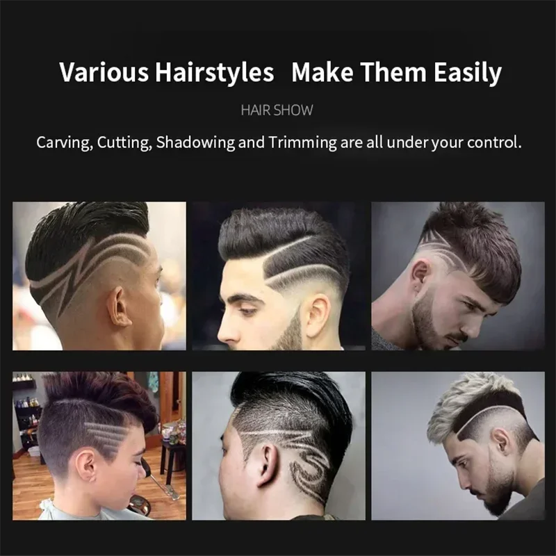 Portable Hairdressing Clipper USB Fast Charging Approaching Zero Gapped Cutting Shaver Man Electric Grooming Kit