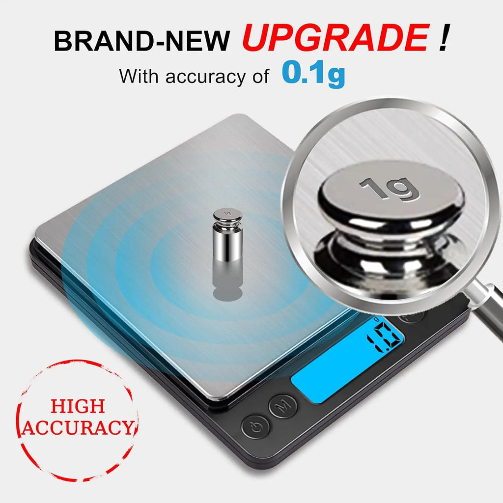 Digital Kitchen Scale 3000g/0.1g | Grams & Oz | Tare Function | Cooking Baking Jewelry