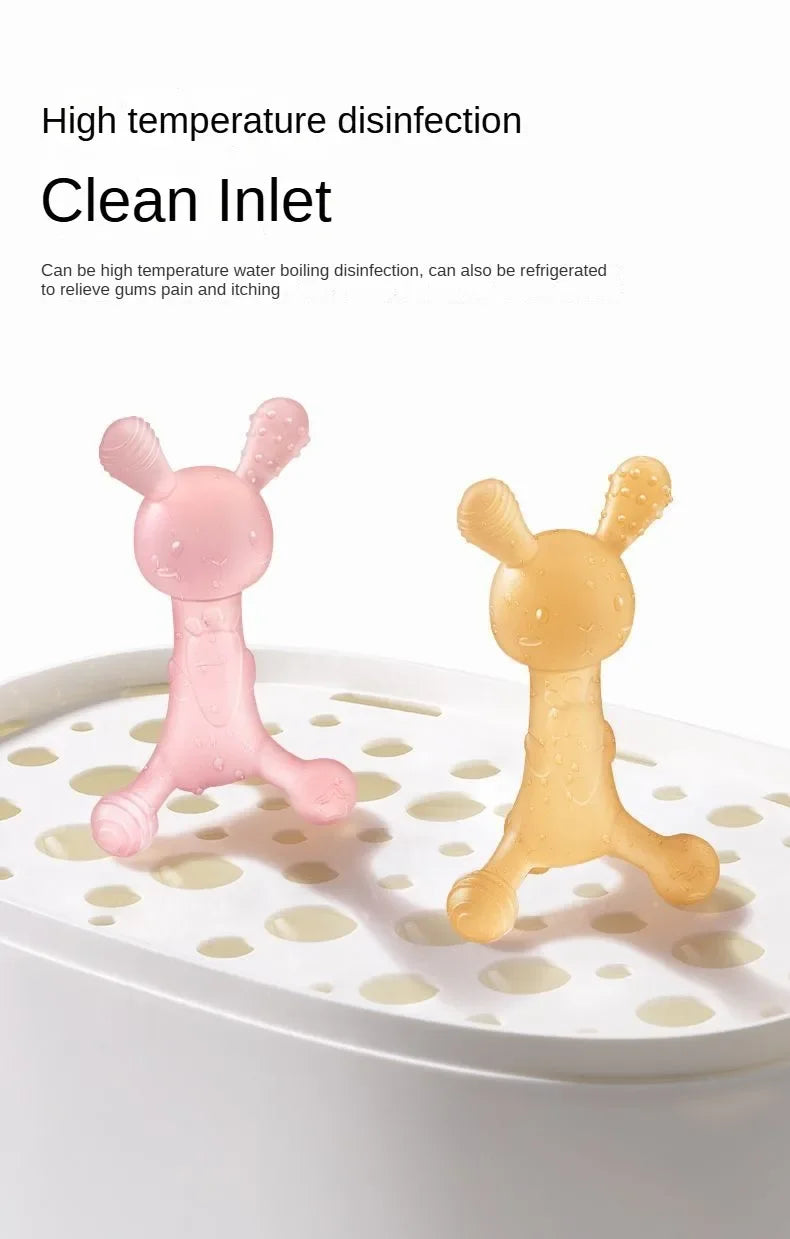 Cartoon Rabbit Silicone Teether — Newborn Chewing Toy | Infant Gift