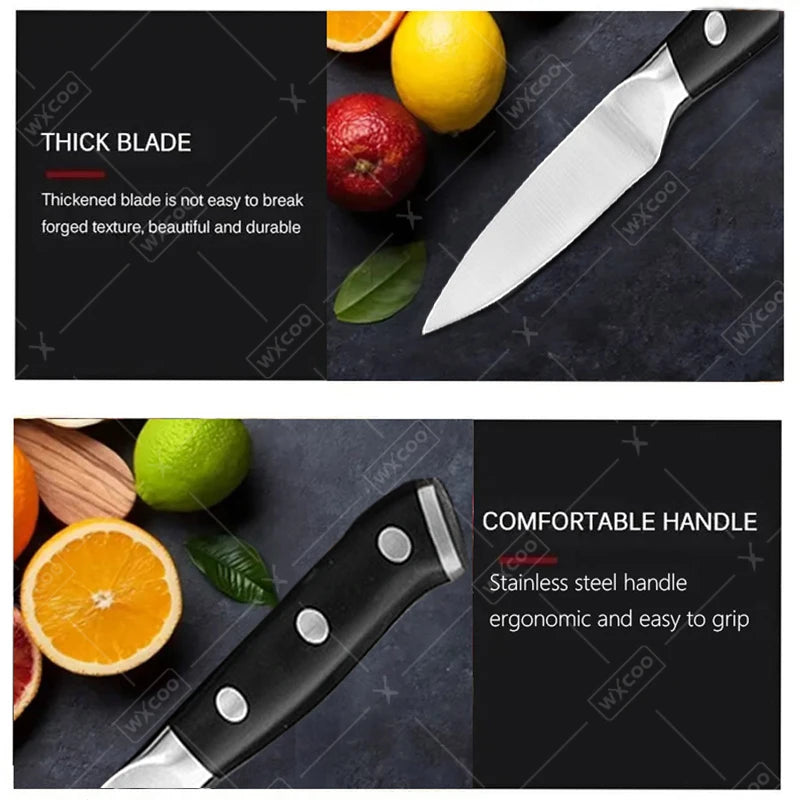 WXCOO Stainless Steel Kitchen Fruit Paring Knife Chef Butcher Knife Meat Cleaver Utility Fruit Peeler Kitchen Accessories