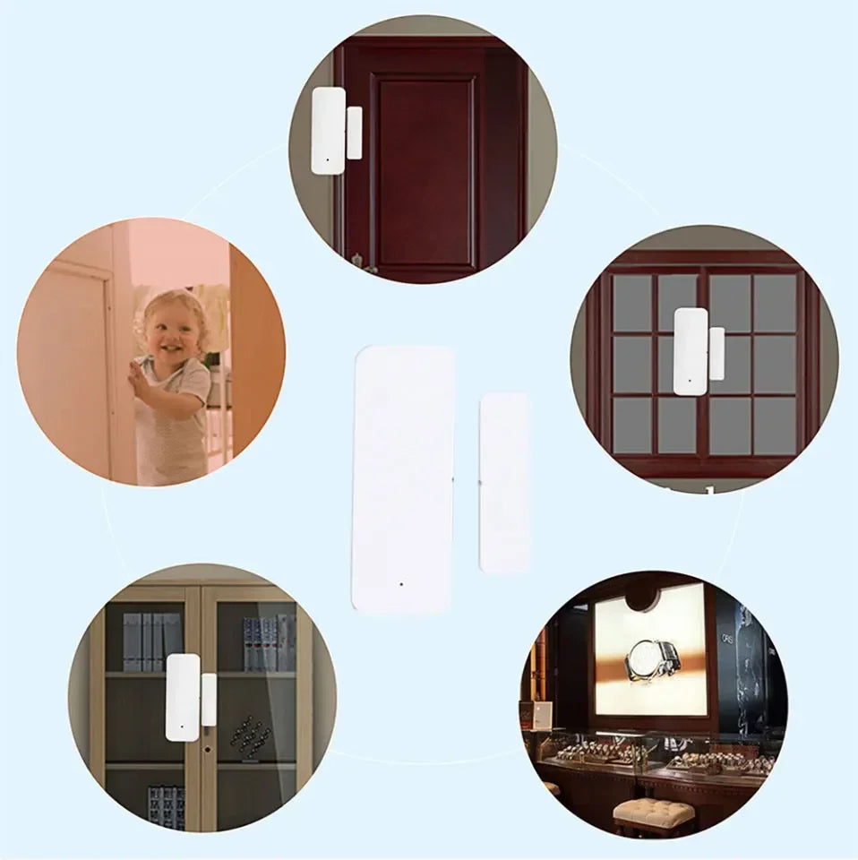 Tuya Zigbee WiFi Door Window Sensor Contact Sensor For Smart Home APP Remote Control Compatible With Alexa Google Assistant