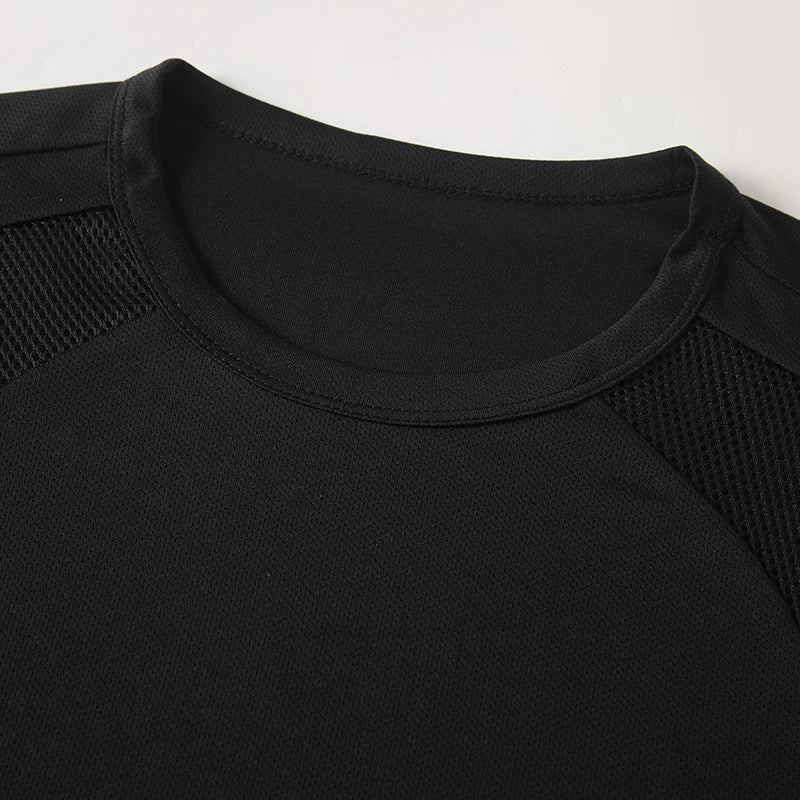 3/1 piece men's summer black and white short sleeved comfortable round neck T-shirt with mesh splicing breathable casual top