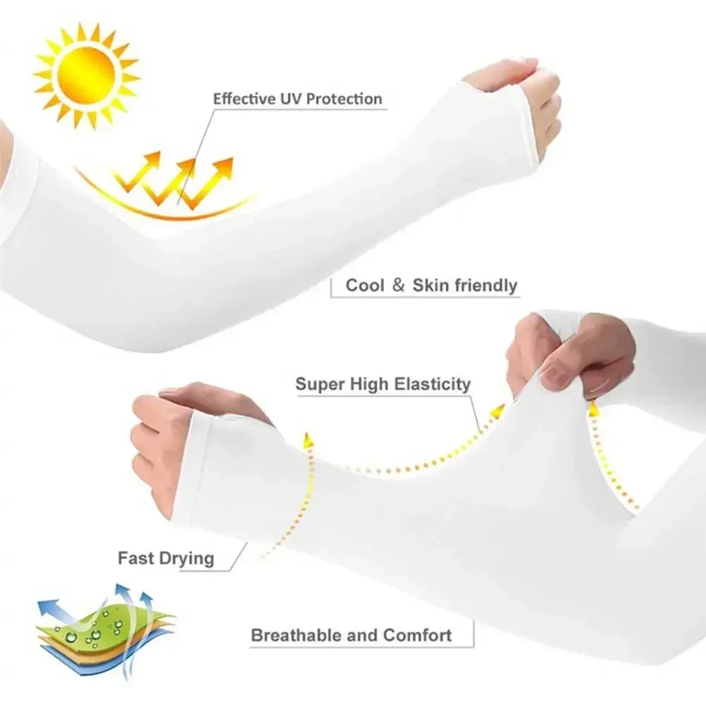 Compression UV Sleeves 1Pair Sports Arm for Basketball Cycling Running Volleyball Summer Sunscreen Arm Warmers