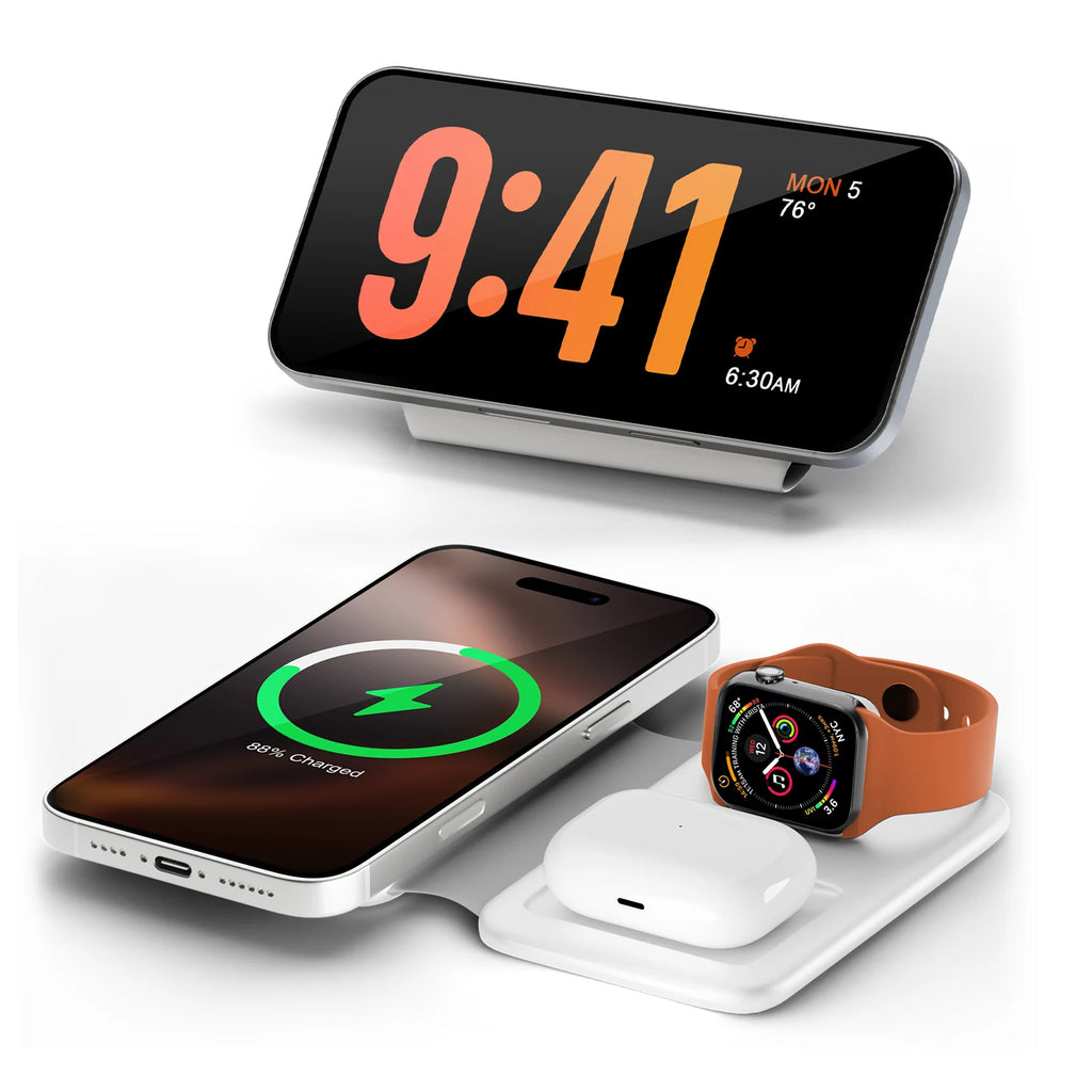 3 In 1 Wireless Charger Station Magnetic Foldable 15W For Apple Devices iPhone 16 15 14 13 12 Pro/Pro Max/Plus/Watch & Airpod - Firu Total Sales