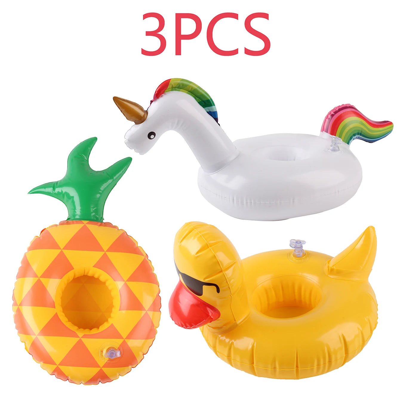 3/6/12PCS Floating Cup Holder Inflatable Swimming Pool Drink Cup Stand Cooler Table Party Supplies for Pool Beach Swimming