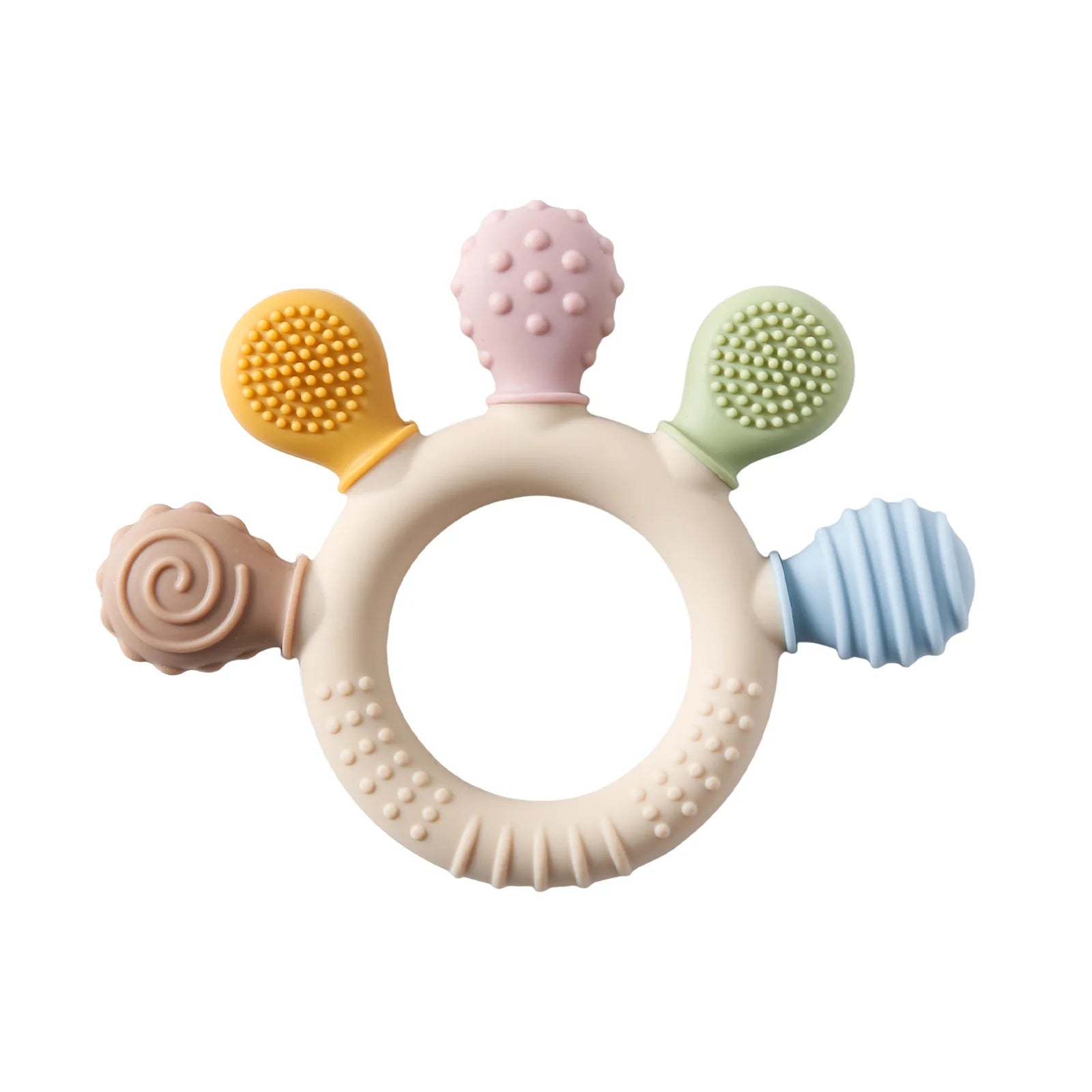 Crab Silicone Teether with Wooden Ring — BPA Free | Baby 0-6 Months