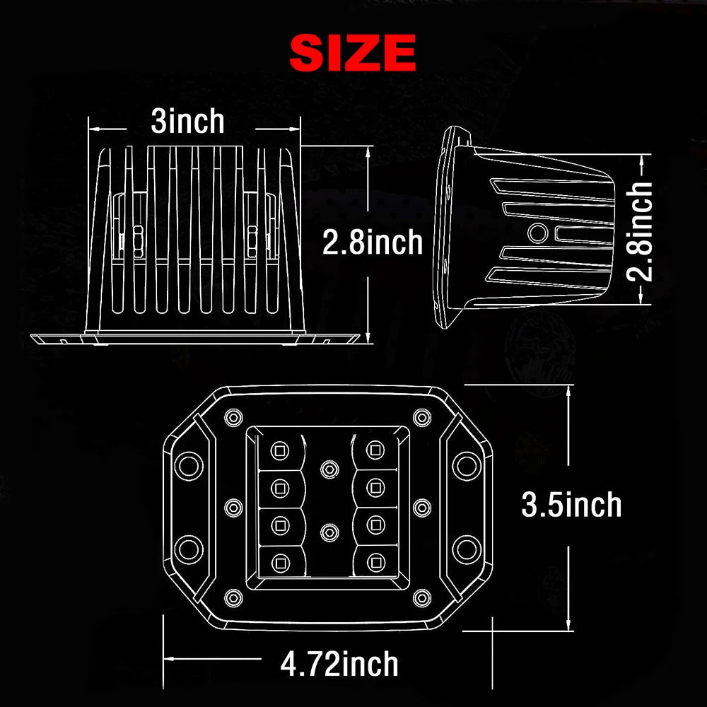 ANMINGPU Par Barras LED 5" 40W Spot | IP68 | 6000K | 12V/24V | Off Road | Auto, Camión, ATV y Jeep