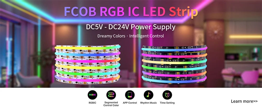 Tira LED SK6812 RGBW/RGBWW DC12V | Direccionable | 30/60/144 LEDs/m | IP30/65/67 | PCB Negro/Blanco | 1-5m - Firu Total Sales